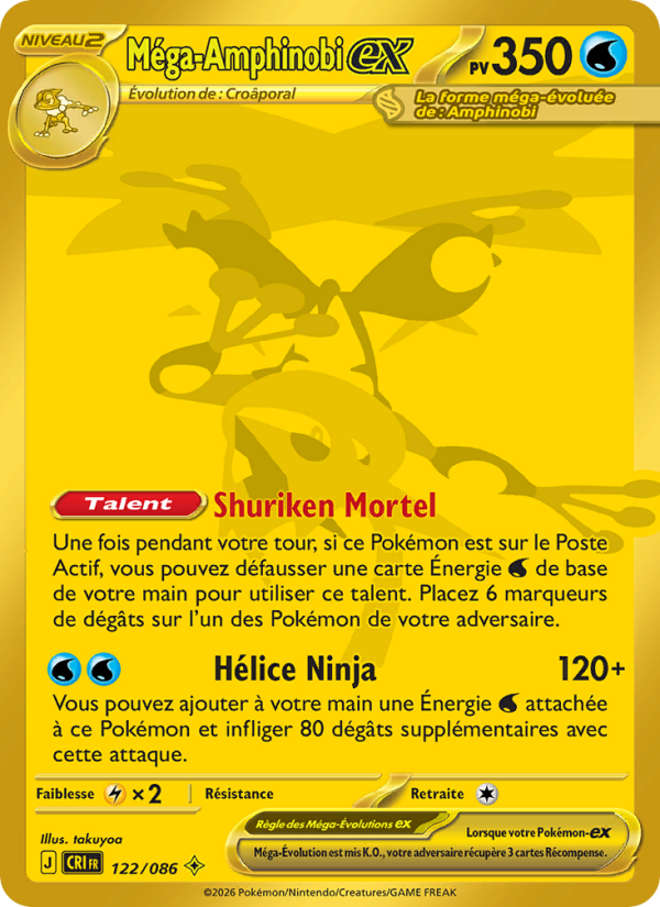 Méga-Amphinobi-ex 122 — Chaos Ascendant (French Pokémon TCG card)