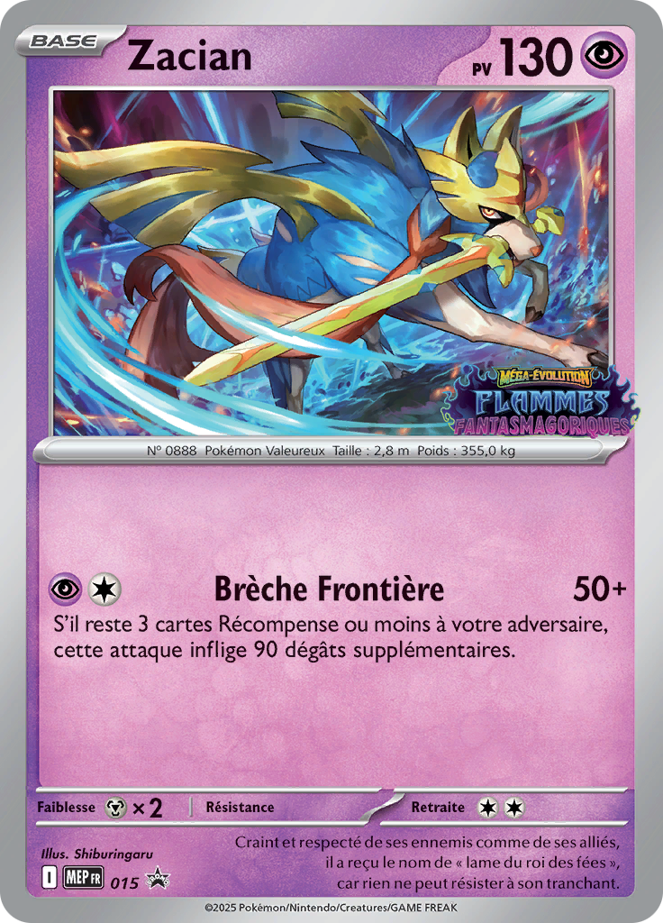 Zacian 15/52 — MEP Black Star Promos (French Pokémon TCG card)