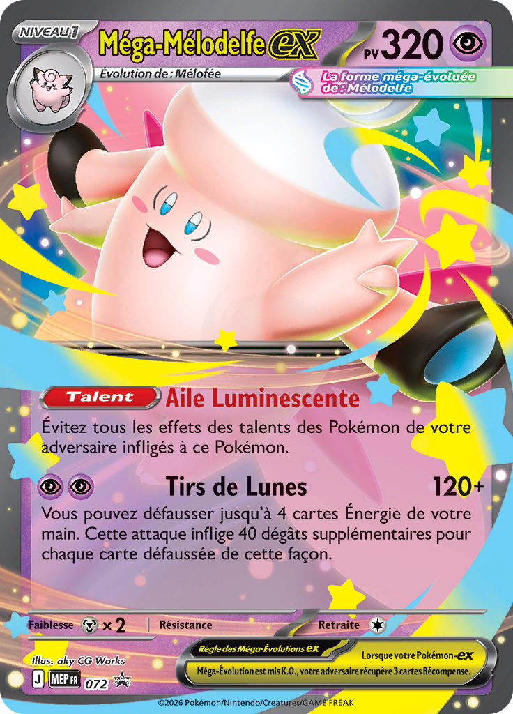 Méga-Mélodelfe-ex 72/52 — MEP Black Star Promos (French Pokémon TCG card)