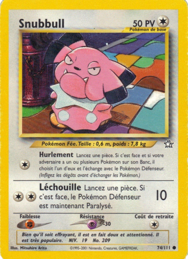 Snubbull 74 — Neo Genesis (French Pokémon TCG card)