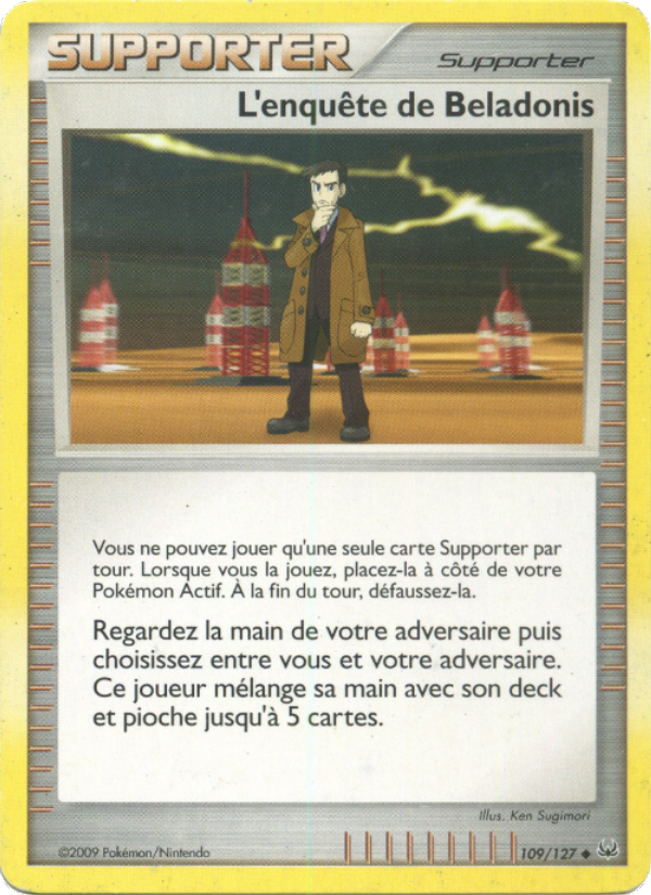 L'enquête de Beladonis 109 — Platine (French Pokémon TCG card)