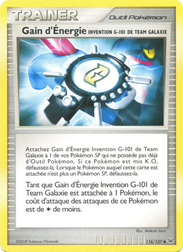 Gain d'Énergie Invention G-101 de Team Galaxie 116 — Platine (French Pokémon TCG card)