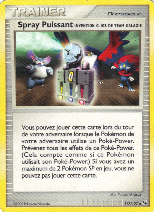 Spray Puissant Invention G-103 de Team Galaxie 117 — Platine (French Pokémon TCG card)