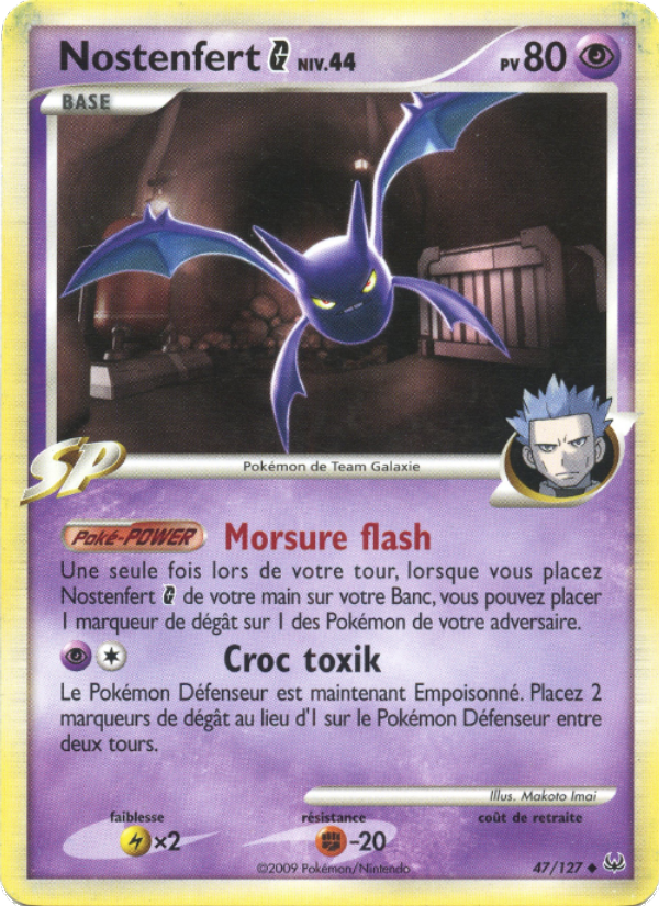 Nostenfert  47 — Platine (French Pokémon TCG card)
