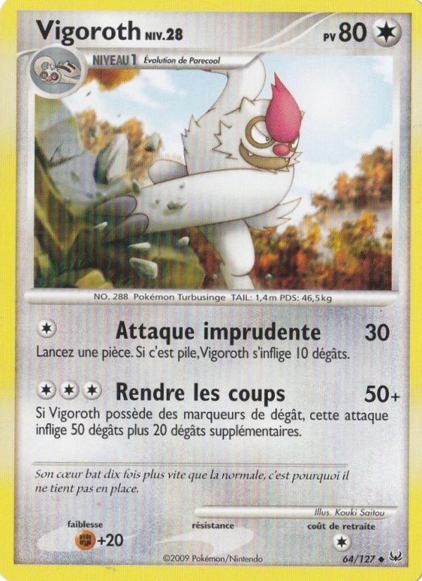 Vigoroth 64 — Platine (French Pokémon TCG card)