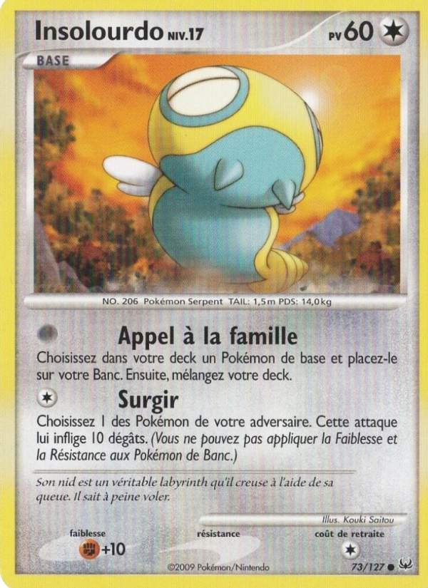 Insolourdo 73 — Platine (French Pokémon TCG card)