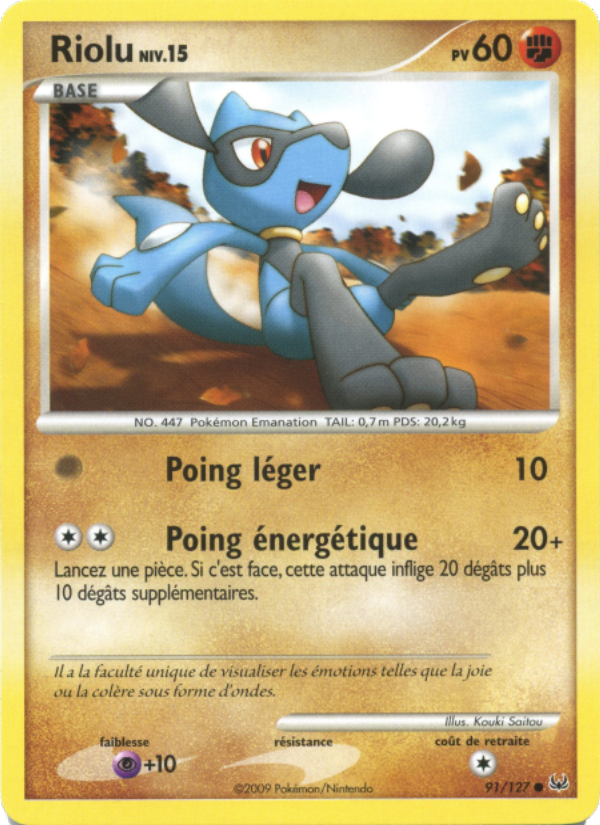 Riolu 91 — Platine (French Pokémon TCG card)