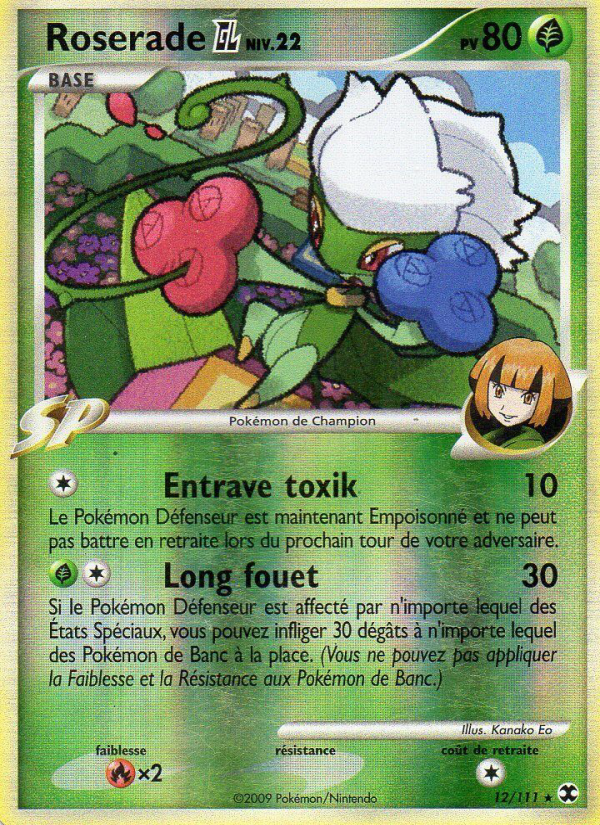 Roserade  Niv. 22 12 — Rivaux Émergeants (French Pokémon TCG card)