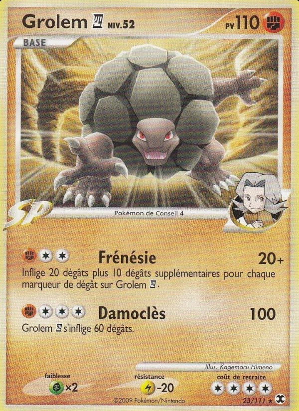 Grolem  Niv. 52 23 — Rivaux Émergeants (French Pokémon TCG card)