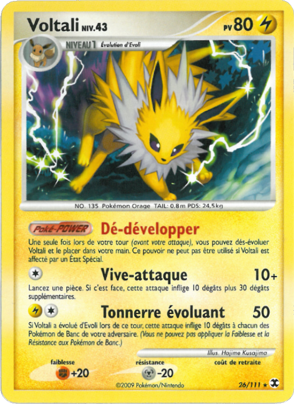 Voltali Niv. 43 26 — Rivaux Émergeants (French Pokémon TCG card)
