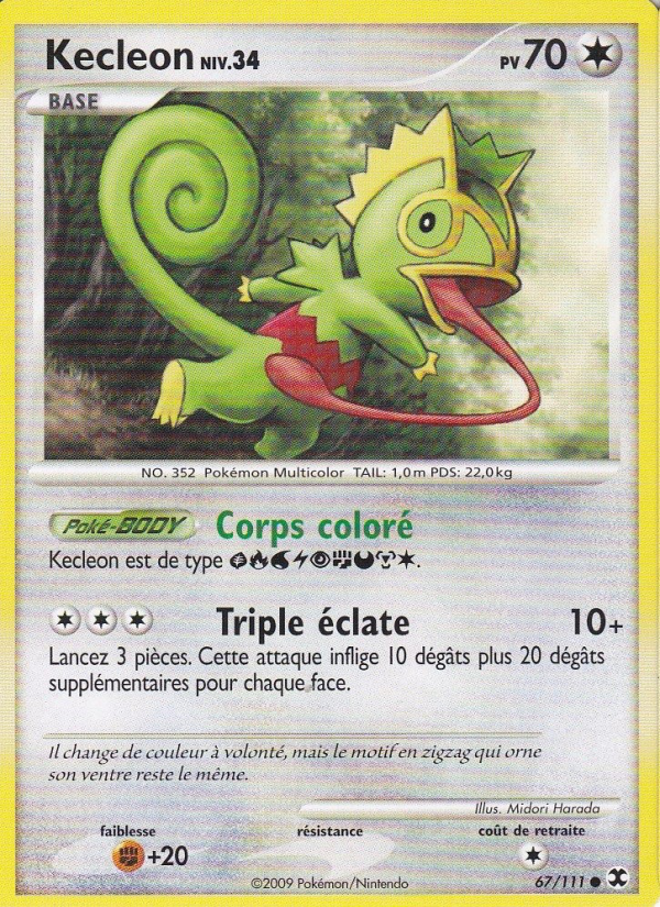 Kecleon Niv. 34 67 — Rivaux Émergeants (French Pokémon TCG card)