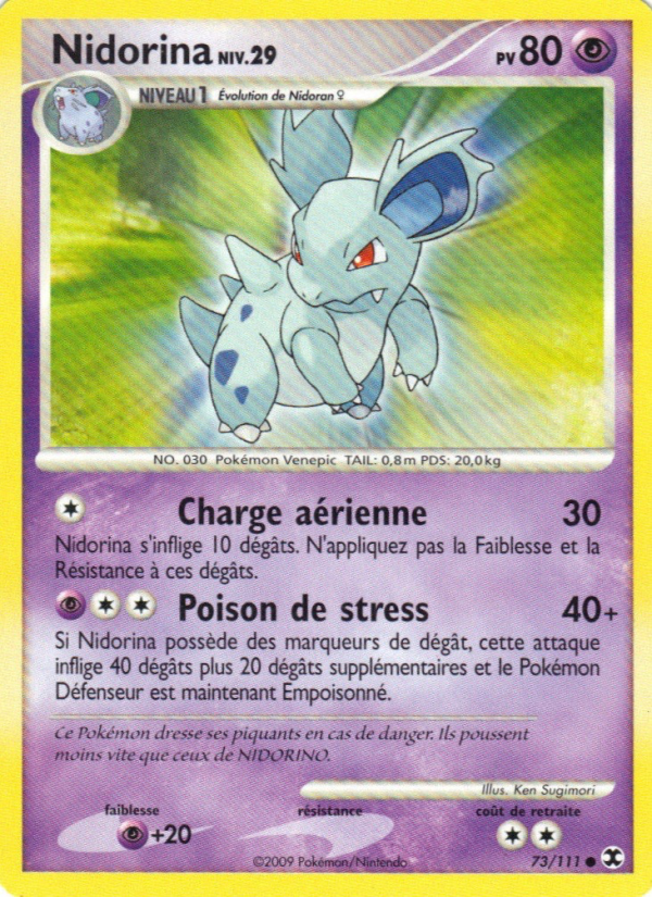 Nidorina Niv. 29 73 — Rivaux Émergeants (French Pokémon TCG card)