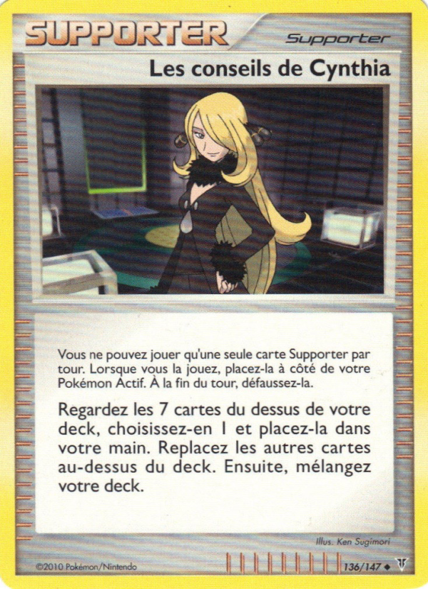 Les conseils de Cynthia 136 — Vainqueurs Suprêmes (French Pokémon TCG card)