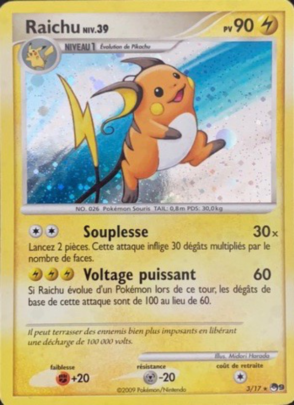 Raichu 3 — POP Série 9 (French Pokémon TCG card)