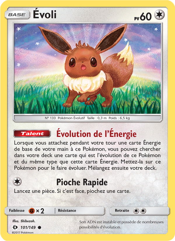 Évoli 101 — Soleil et Lune (French Pokémon TCG card)