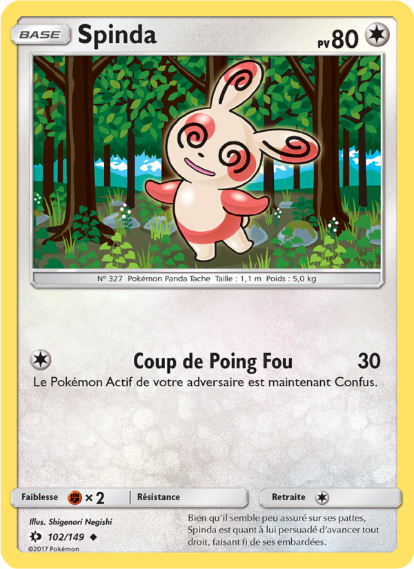 Spinda 102 — Soleil et Lune (French Pokémon TCG card)