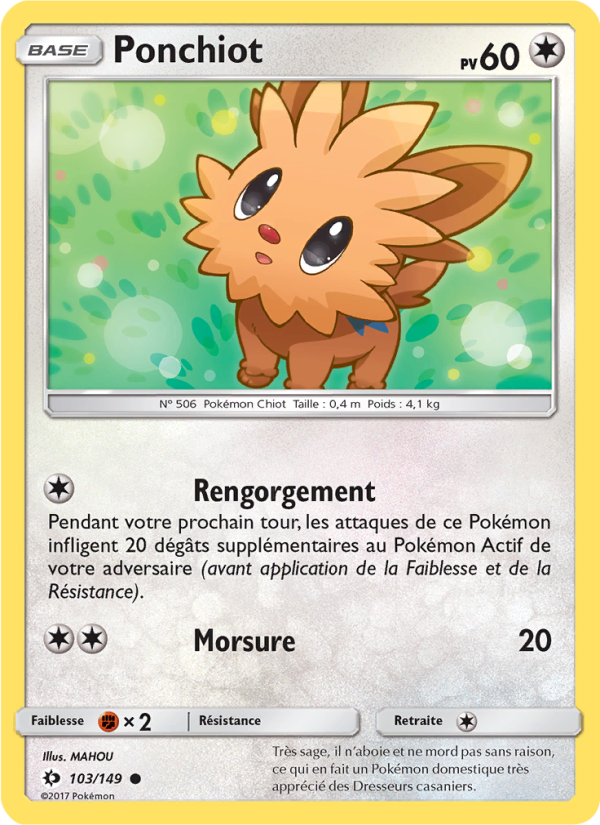 Ponchiot 103 — Soleil et Lune (French Pokémon TCG card)