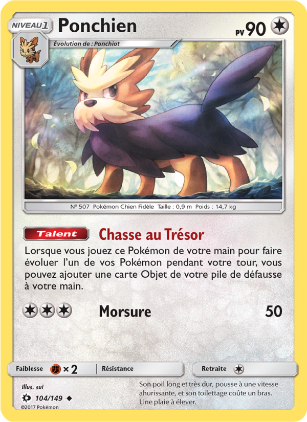 Ponchien 104 — Soleil et Lune (French Pokémon TCG card)