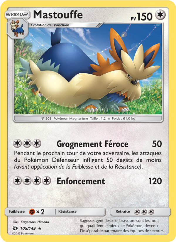 Mastouffe 105 — Soleil et Lune (French Pokémon TCG card)