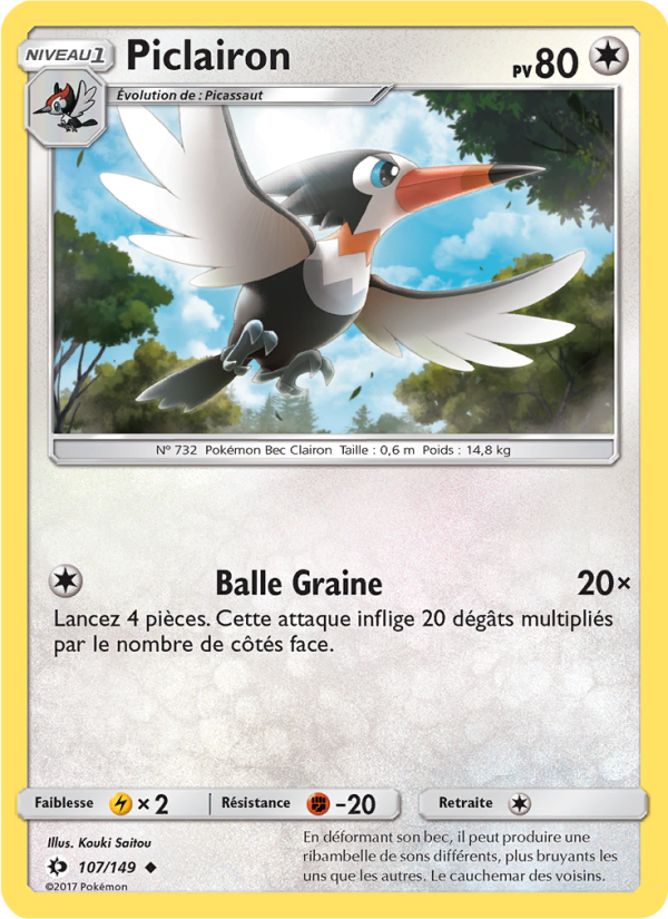 Piclairon 107 — Soleil et Lune (French Pokémon TCG card)