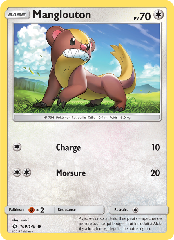 Manglouton 109 — Soleil et Lune (French Pokémon TCG card)