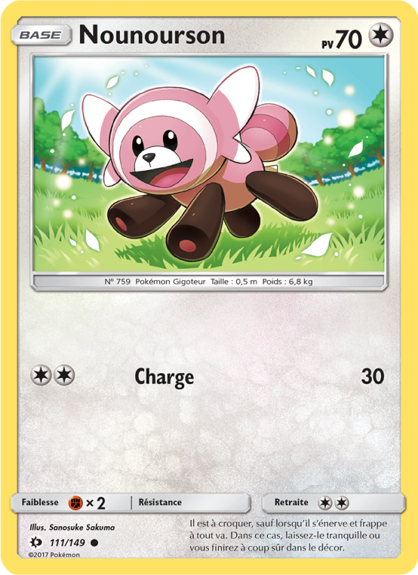Nounourson 111 — Soleil et Lune (French Pokémon TCG card)