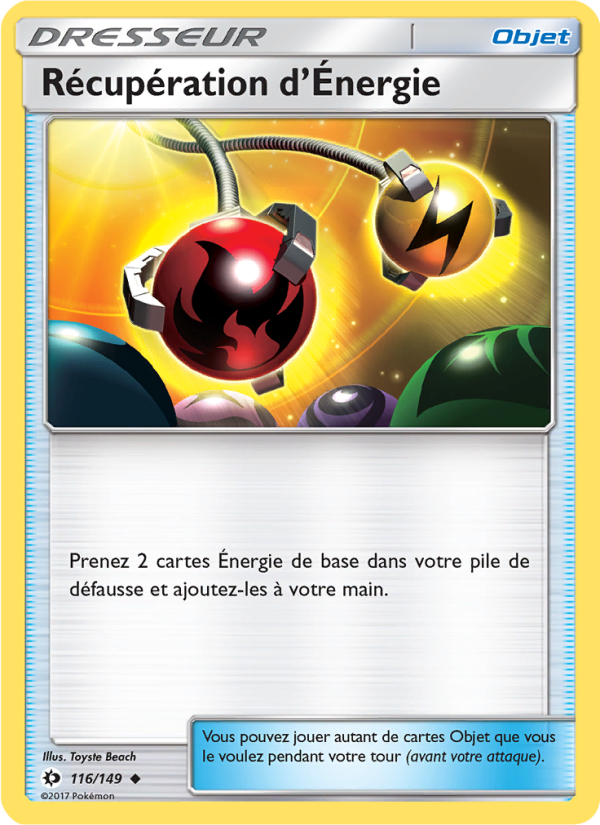Récupération d’Énergie 116 — Soleil et Lune (French Pokémon TCG card)