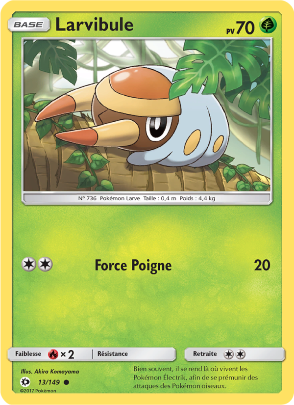 Larvibule 13 — Soleil et Lune (French Pokémon TCG card)