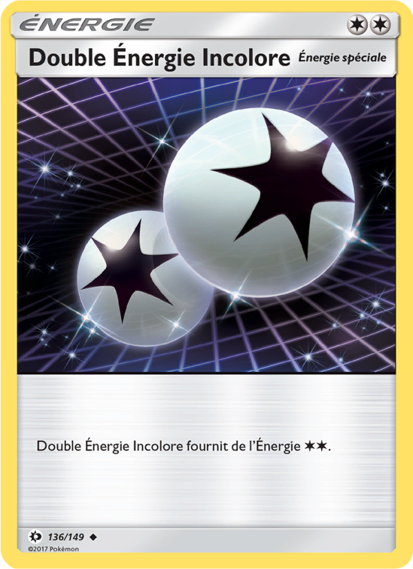 Double Énergie Incolore 136 — Soleil et Lune (French Pokémon TCG card)