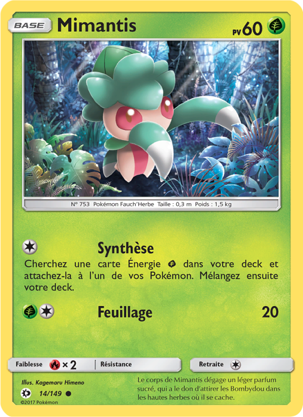 Mimantis 14 — Soleil et Lune (French Pokémon TCG card)