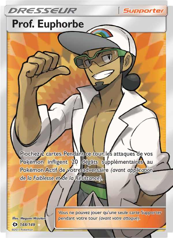 Prof. Euphorbe 148 — Soleil et Lune (French Pokémon TCG card)