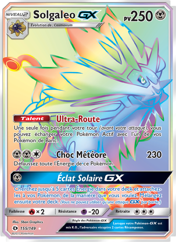 Solgaleo GX 155 — Soleil et Lune (French Pokémon TCG card)