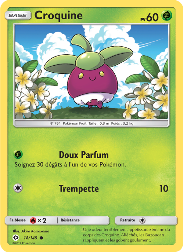 Croquine 18 — Soleil et Lune (French Pokémon TCG card)