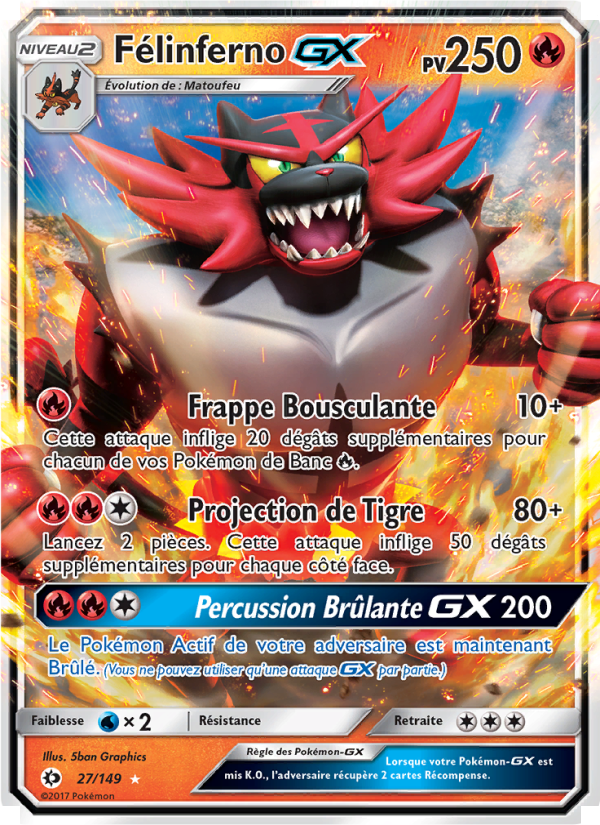 Félinferno GX 27 — Soleil et Lune (French Pokémon TCG card)