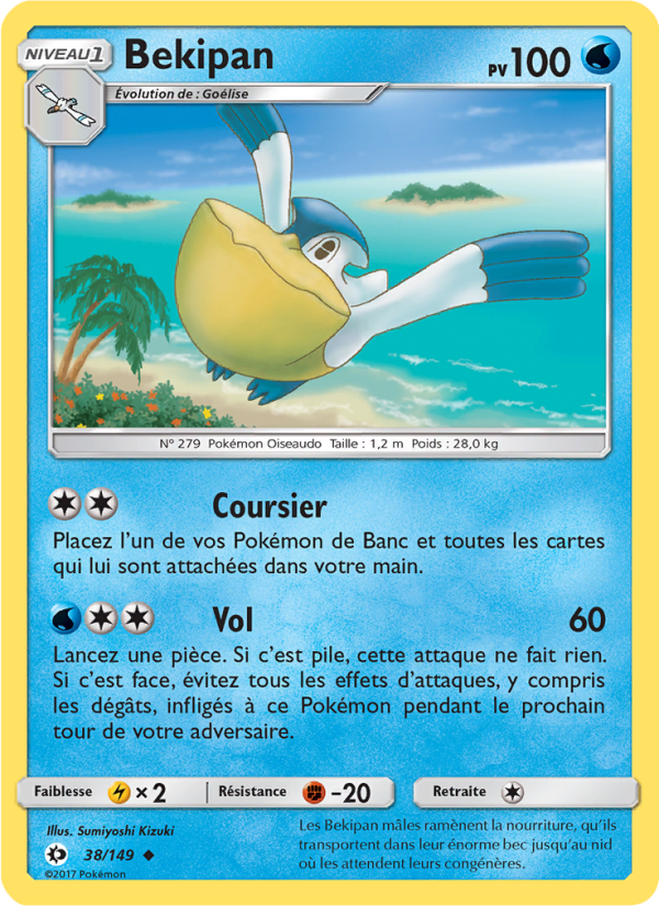 Bekipan 38 — Soleil et Lune (French Pokémon TCG card)