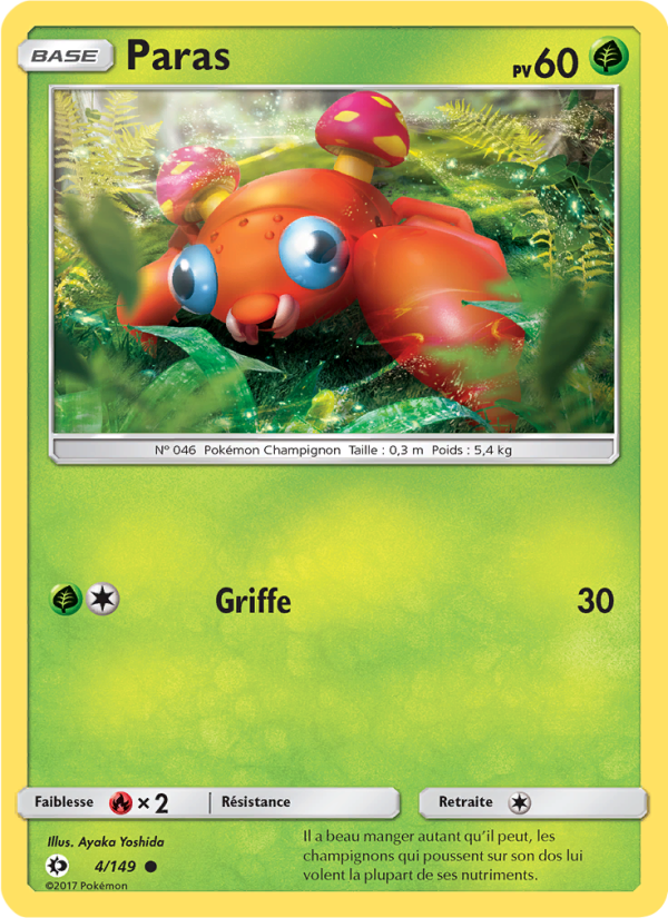 Paras 4 — Soleil et Lune (French Pokémon TCG card)