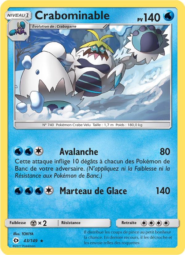 Crabominable 43 — Soleil et Lune (French Pokémon TCG card)