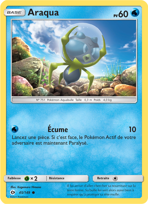 Araqua 45 — Soleil et Lune (French Pokémon TCG card)