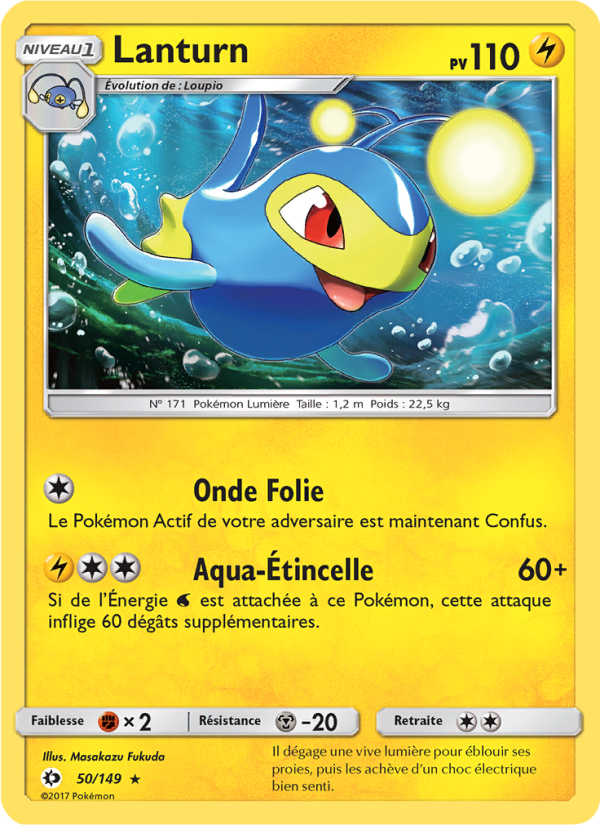 Lanturn 50 — Soleil et Lune (French Pokémon TCG card)