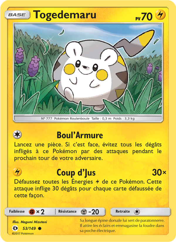 Togedemaru 53 — Soleil et Lune (French Pokémon TCG card)