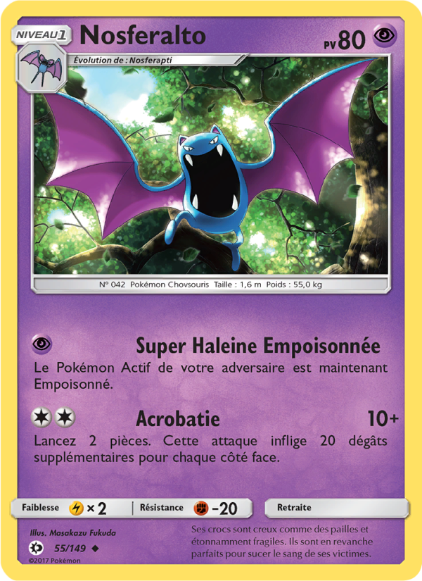 Nosferalto 55 — Soleil et Lune (French Pokémon TCG card)