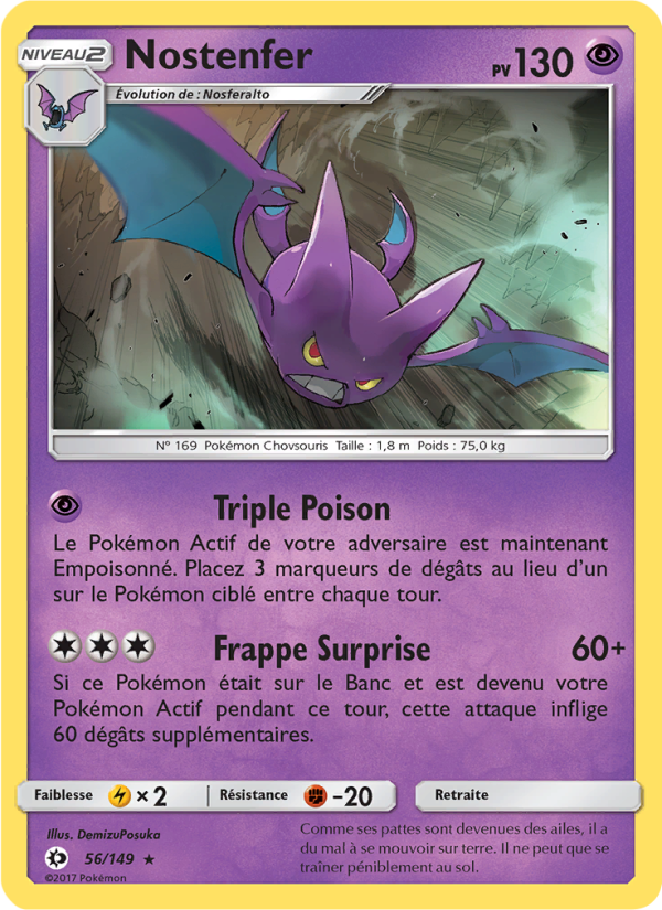 Nostenfer 56 — Soleil et Lune (French Pokémon TCG card)