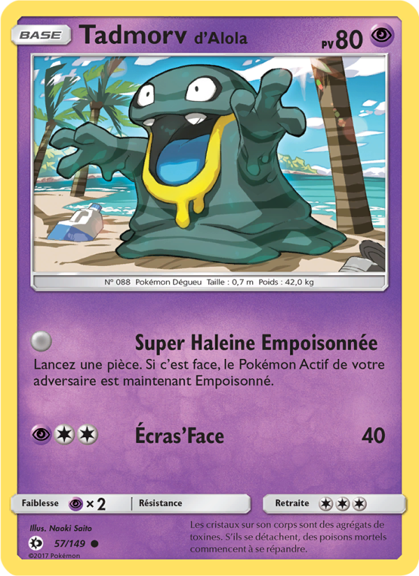 Tadmorv d’Alola 57 — Soleil et Lune (French Pokémon TCG card)