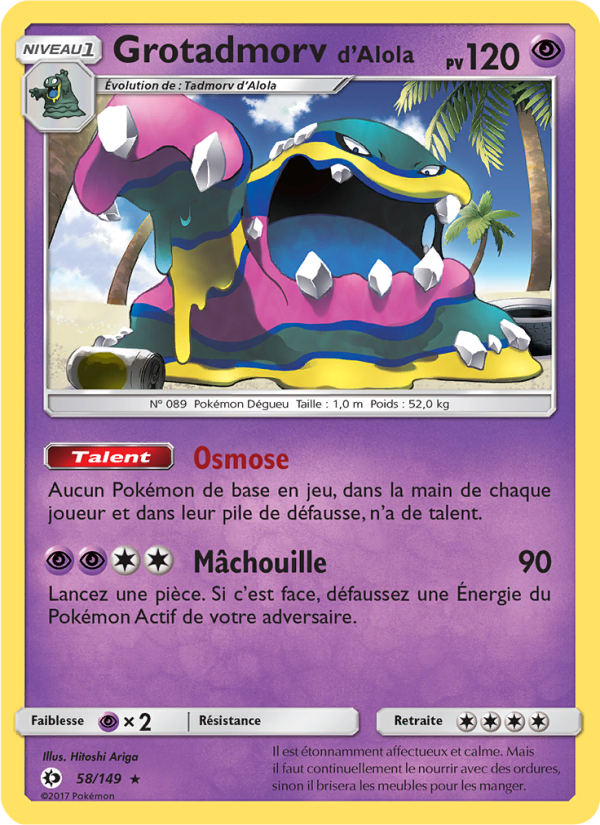 Grotadmorv d’Alola 58 — Soleil et Lune (French Pokémon TCG card)