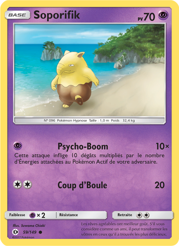 Soporifik 59 — Soleil et Lune (French Pokémon TCG card)