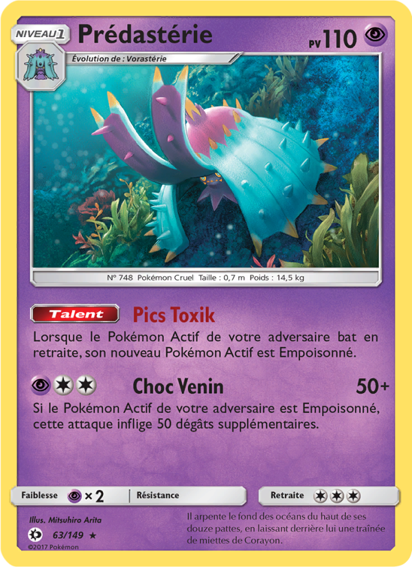 Prédastérie 63 — Soleil et Lune (French Pokémon TCG card)