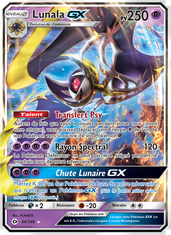 Lunala GX 66 — Soleil et Lune (French Pokémon TCG card)