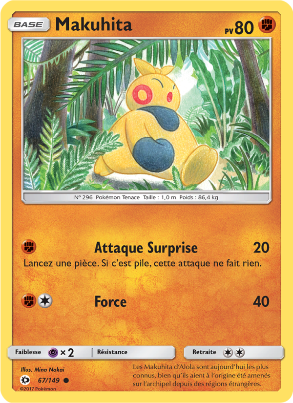 Makuhita 67 — Soleil et Lune (French Pokémon TCG card)