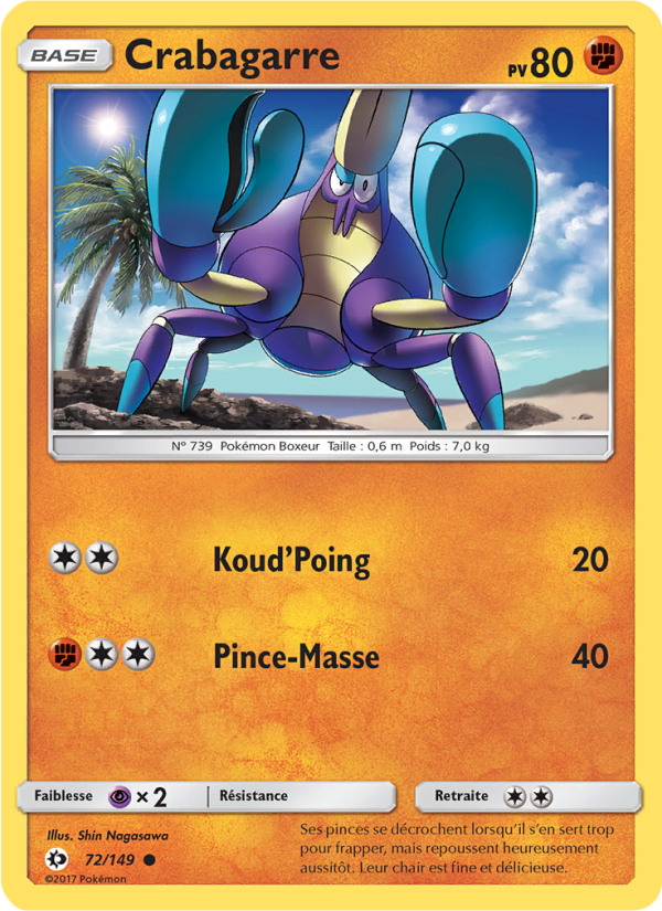 Crabagarre 72 — Soleil et Lune (French Pokémon TCG card)