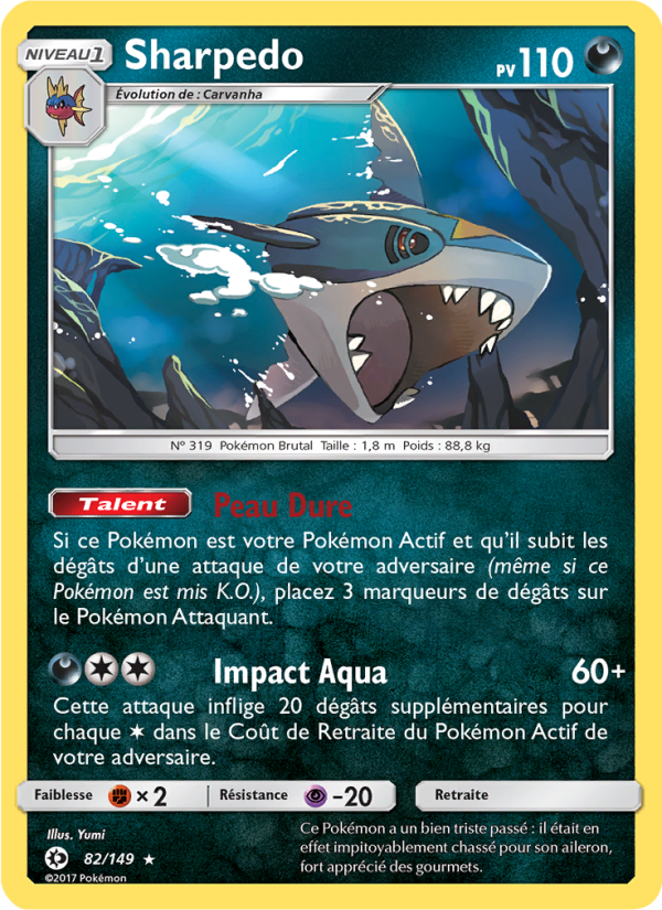 Sharpedo 82 — Soleil et Lune (French Pokémon TCG card)